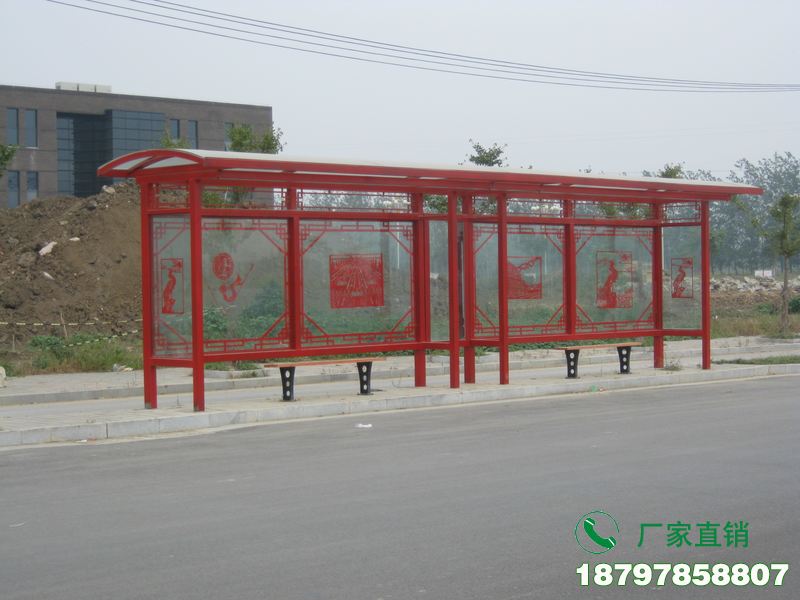 桦南县中式金属古典公交候车亭